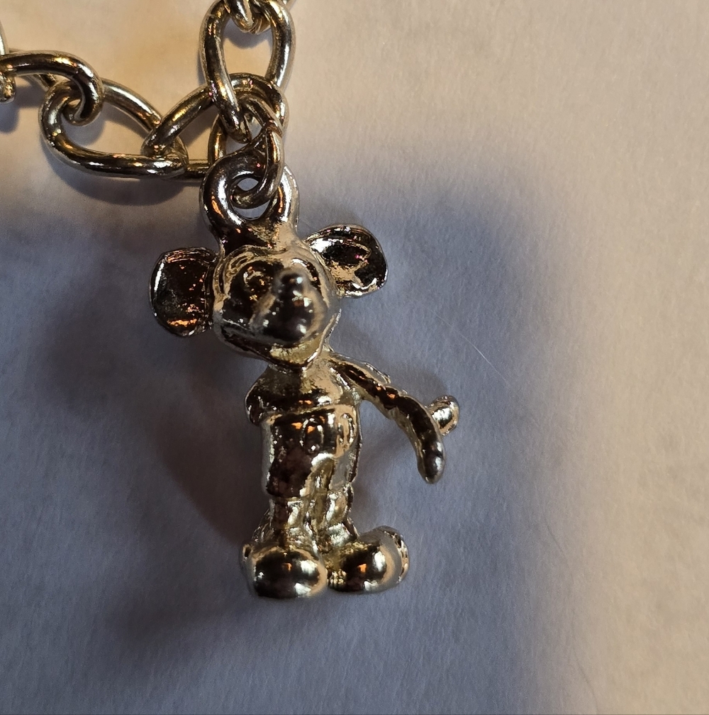 Vintage Walt Disney Charm Bracelet Mickey Minnie Goofy Dumbo Tinkerbell Donald - Picture 13 of 15